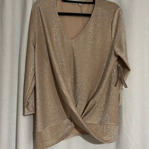 Sparkly and fun gold fancy top.   NWT